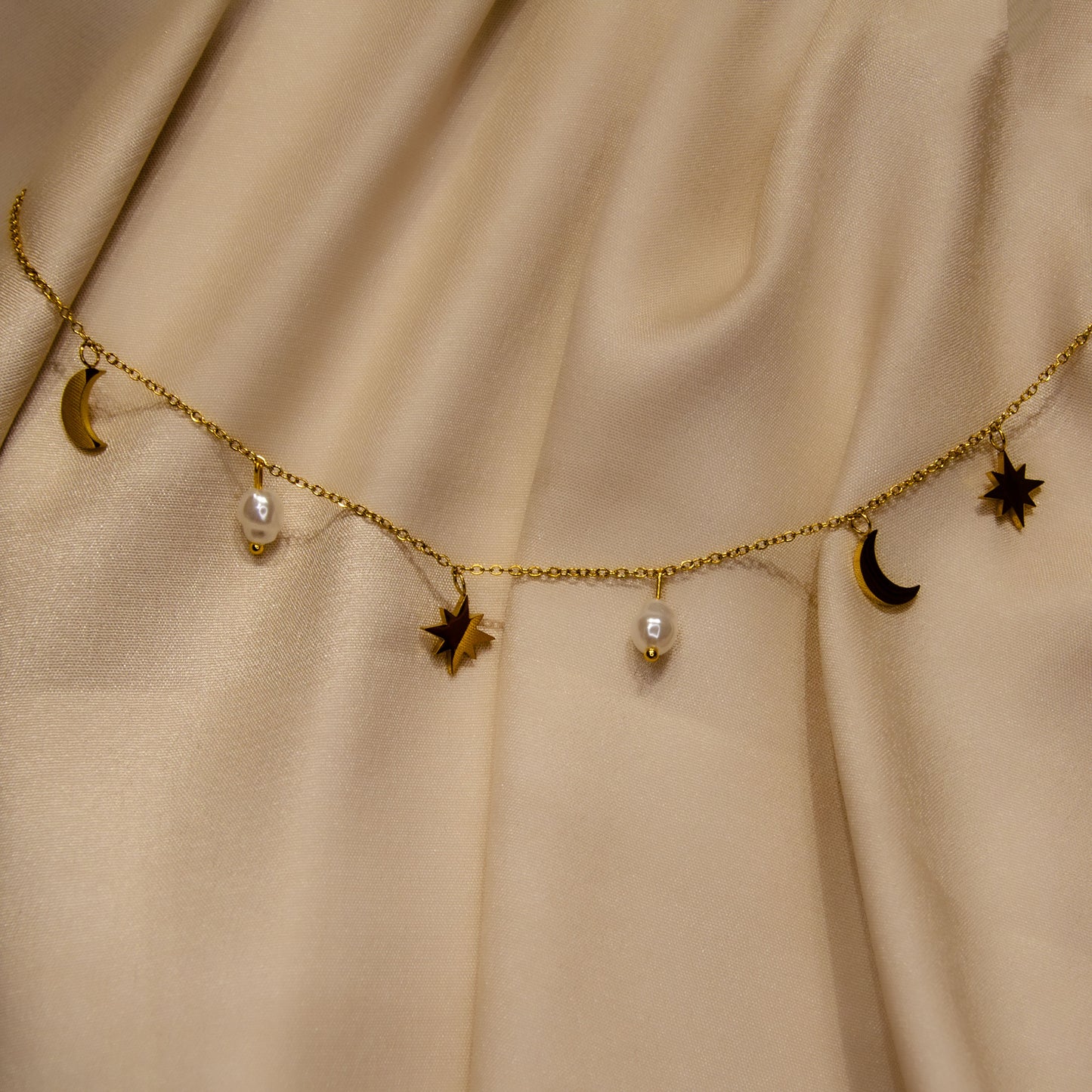 Moon & Pearl Necklace