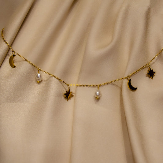 Moon & Pearl Necklace