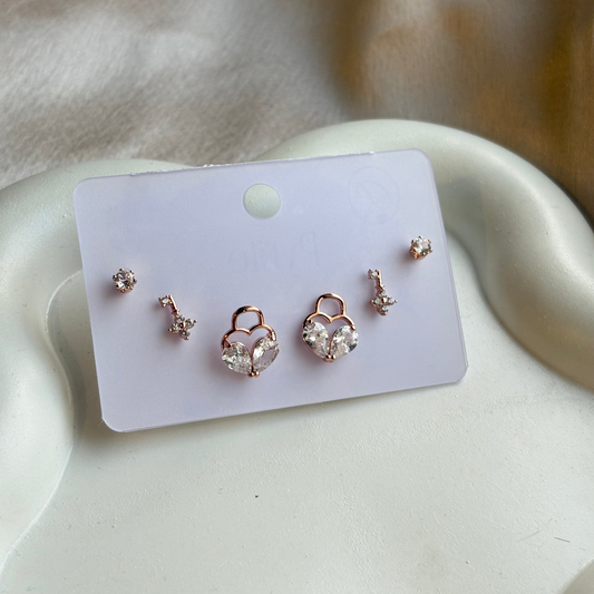 Lock and key earrings